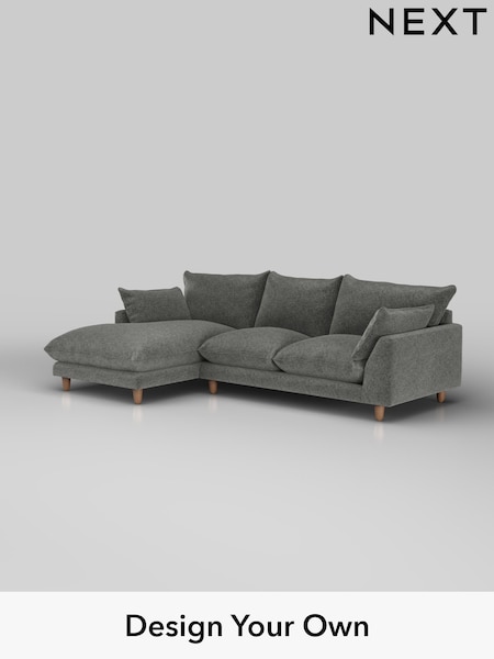 Plush Chenille/Dark Grey Noa Deep Relaxed Sit (H36881) | £1,875