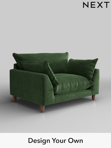 Luxe Chenille/Dark Green Noa Deep Relaxed Sit (H36905) | £1,075