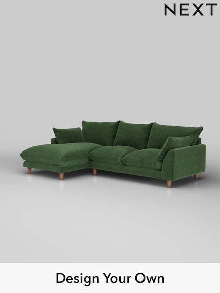 Luxe Chenille/Dark Green Noa Deep Relaxed Sit (H36905) | £1,975