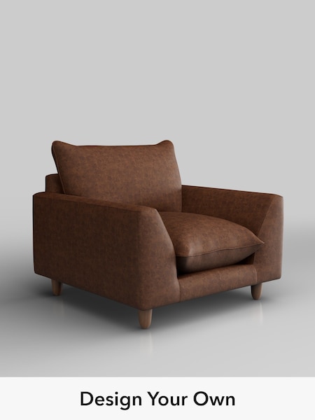 Monza Faux Leather Easy Clean/Chestnut Brown Noa Deep Relaxed Sit (H36912) | £875