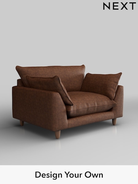 Monza Faux Leather Easy Clean/Chestnut Brown Noa Deep Relaxed Sit (H36912) | £975