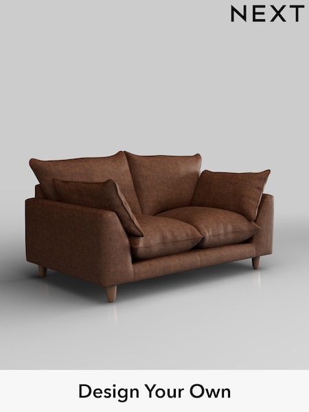 Monza Faux Leather Easy Clean/Chestnut Brown Noa Deep Relaxed Sit (H36912) | £1,075