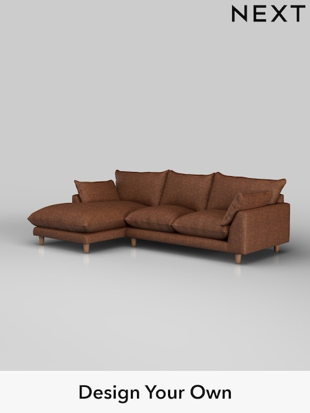 Monza Faux Leather Easy Clean/Chestnut Brown Noa Deep Relaxed Sit (H36912) | £1,875