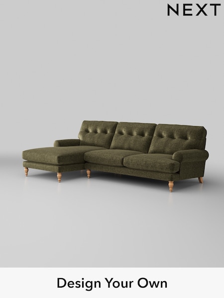 Plush Chenille/Moss Green Erin Buttoned Back Deep Sit (H36927) | £1,975