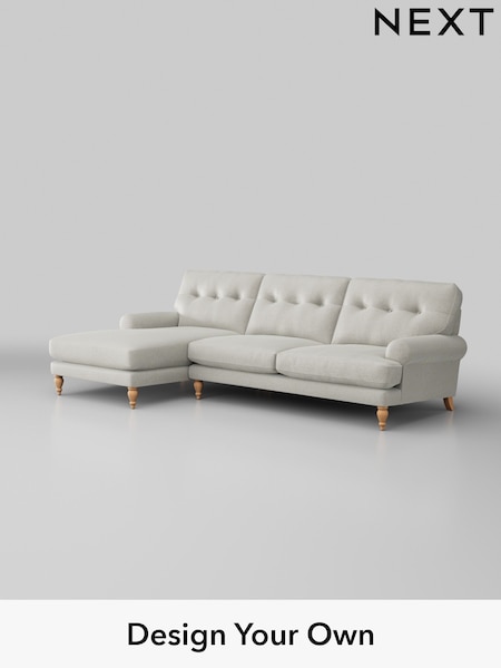 Plush Chenille/Oyster Erin Buttoned Back Deep Sit (H36954) | £1,975