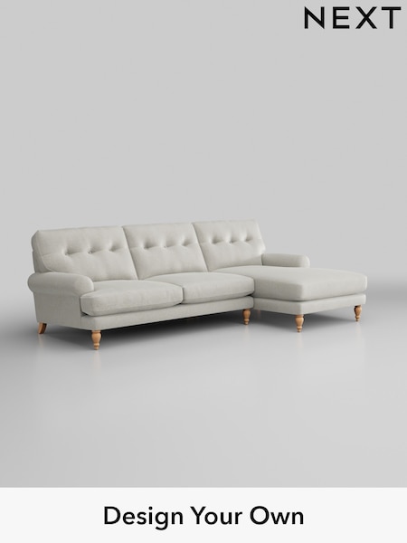 Plush Chenille/Oyster Erin Buttoned Back Deep Sit (H36954) | £1,975