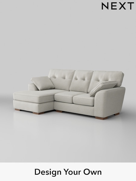 Plush Chenille/Oyster Stamford Buttoned Back (H36959) | £1,775