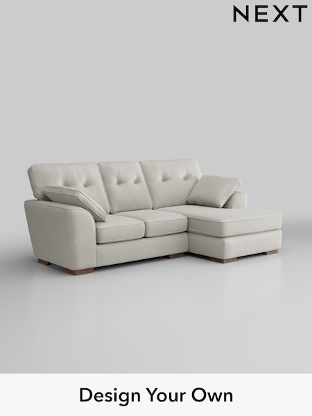Plush Chenille/Oyster Stamford Buttoned Back (H36959) | £1,775