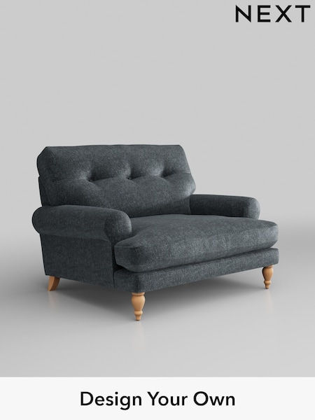 Plush Chenille/Slate Blue Erin Buttoned Back Deep Sit (H36968) | £975