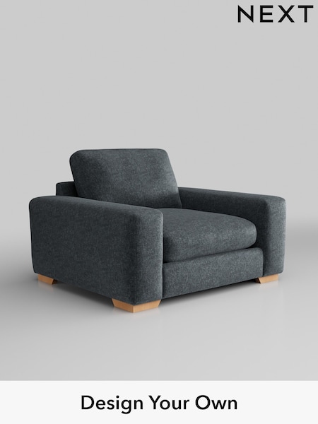 Plush Chenille/Slate Blue Houghton Deep Relaxed Sit (H36977) | £1,025