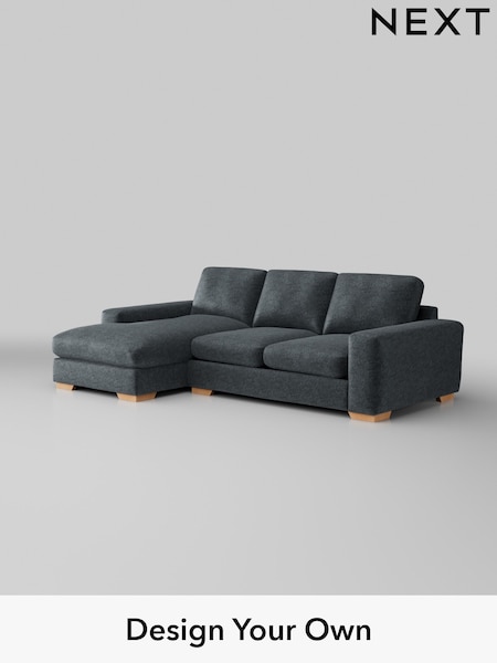 Plush Chenille/Slate Blue Houghton Deep Relaxed Sit (H36977) | £2,125