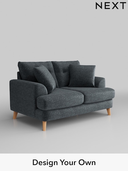 Plush Chenille/Slate Blue Parker Buttoned Back (H36982) | £1,225