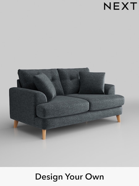 Plush Chenille/Slate Blue Parker Buttoned Back (H36982) | £1,325