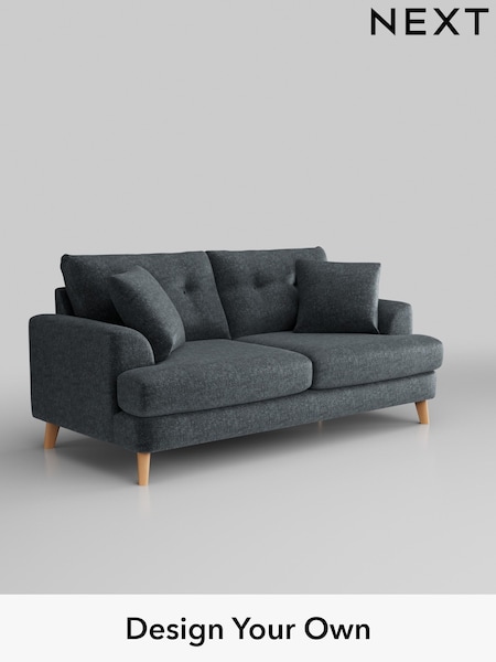 Plush Chenille/Slate Blue Parker Buttoned Back (H36982) | £1,425