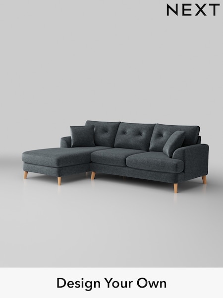 Plush Chenille/Slate Blue Parker Buttoned Back (H36982) | £2,199