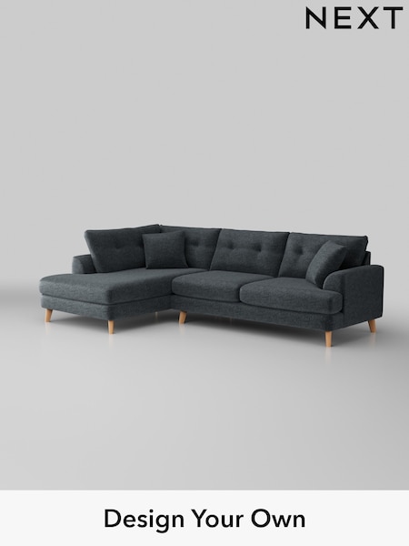 Plush Chenille/Slate Blue Parker Buttoned Back (H36982) | £2,425