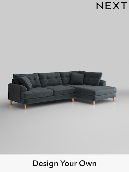 Plush Chenille/Slate Blue Parker Buttoned Back (H36982) | £2,425
