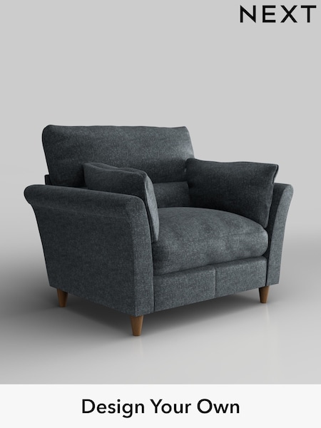 Plush Chenille/Slate Blue Hartley Highback Relaxed Sit (H36983) | £975