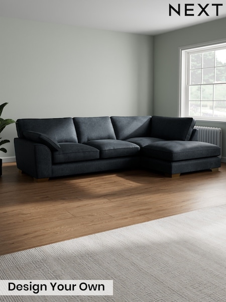 Plush Chenille/Slate Blue Stamford Grand Relaxed Sit (H36984) | £2,525