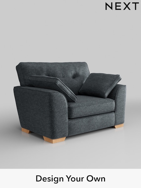 Plush Chenille/Slate Blue Stamford Buttoned Back (H36985) | £899