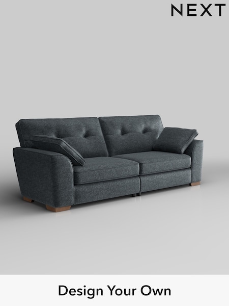 Plush Chenille/Slate Blue Stamford Buttoned Back (H36985) | £1,399