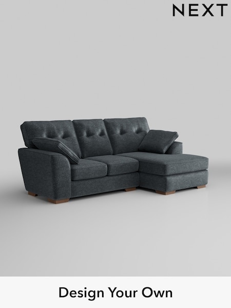 Plush Chenille/Slate Blue Stamford Buttoned Back (H36985) | £1,775