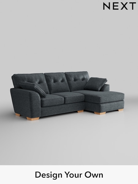 Plush Chenille/Slate Blue Stamford Buttoned Back (H36985) | £1,875