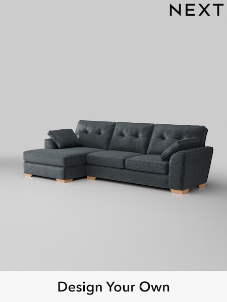 Plush Chenille/Slate Blue Stamford Buttoned Back (H36985) | £2,025