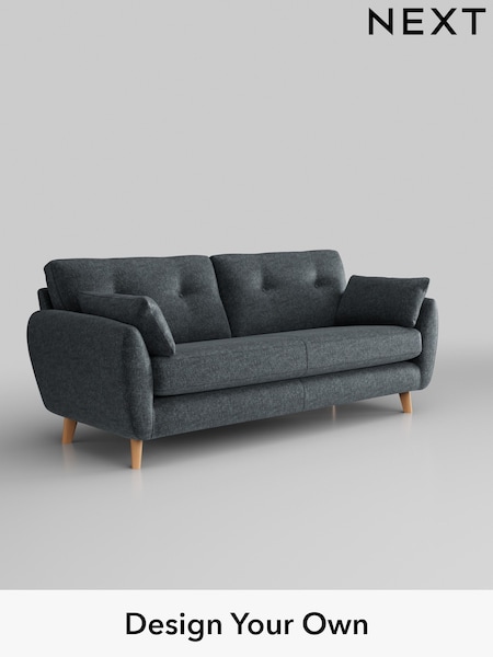 Plush Chenille/Slate Blue Wilson Buttoned Back (H36988) | £1,150
