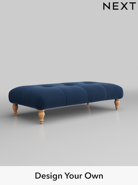 Plush Velvet Easy Clean/Airforce Blue Erin Buttoned Back Deep Relaxed Sit (H36993) | £499
