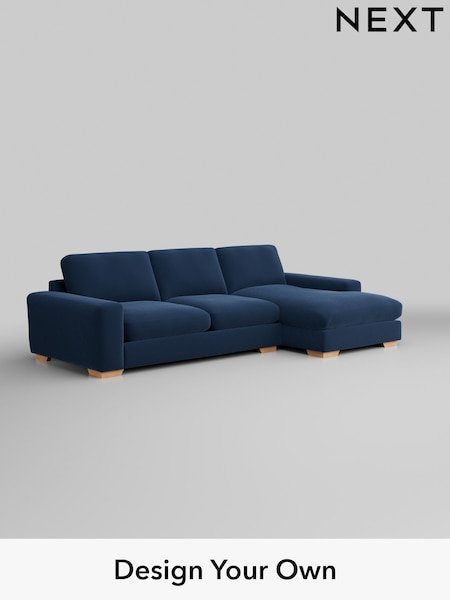 Plush Velvet Easy Clean/Airforce Blue Houghton Deep Relaxed Sit (H36995) | £2,325