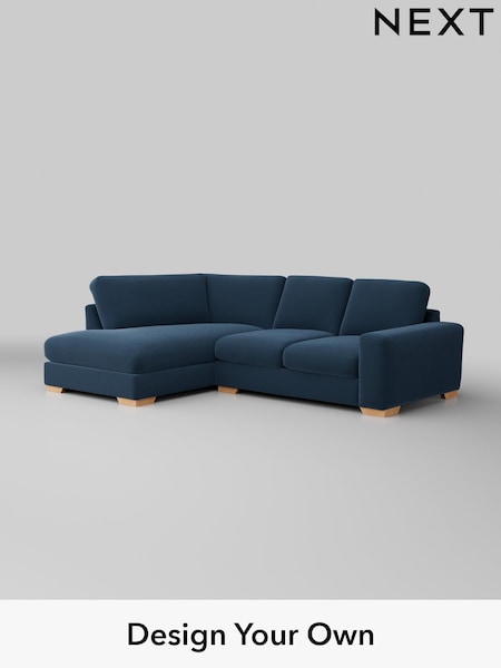 Plush Velvet Easy Clean/Airforce Blue Houghton Deep Relaxed Sit (H36995) | £2,150