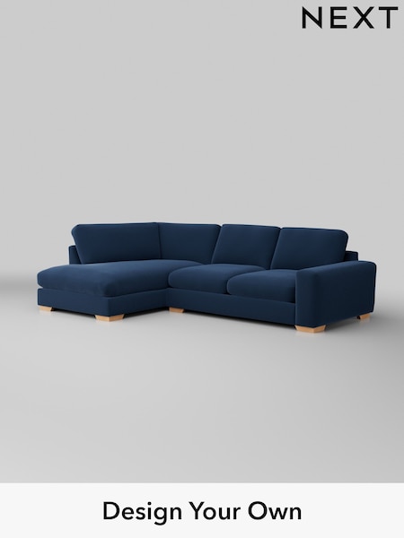 Plush Velvet Easy Clean/Airforce Blue Houghton Deep Relaxed Sit (H36995) | £2,250