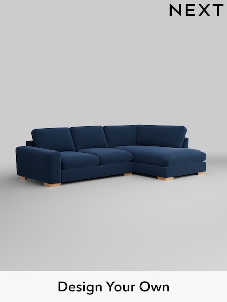 Plush Velvet Easy Clean/Airforce Blue Houghton Deep Relaxed Sit (H36995) | £2,250