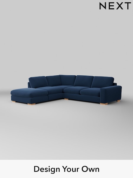 Plush Velvet Easy Clean/Airforce Blue Houghton Deep Relaxed Sit (H36995) | £2,625