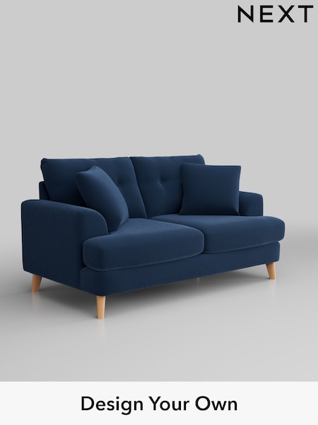 Plush Velvet Easy Clean/Airforce Blue Parker Buttoned Back (H36996) | £1,325