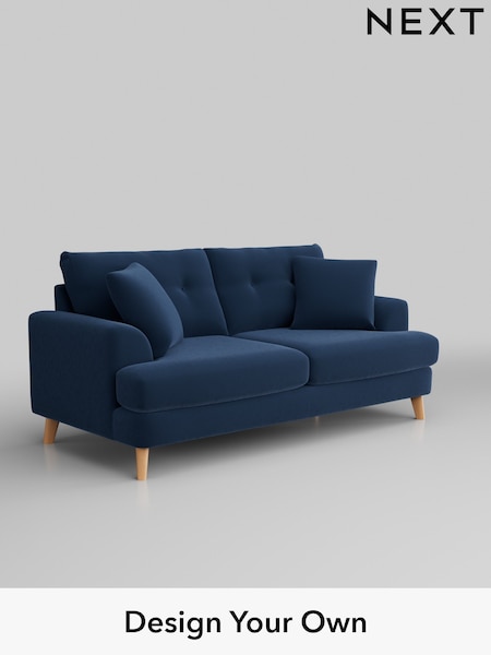 Plush Velvet Easy Clean/Airforce Blue Parker Buttoned Back (H36996) | £1,425