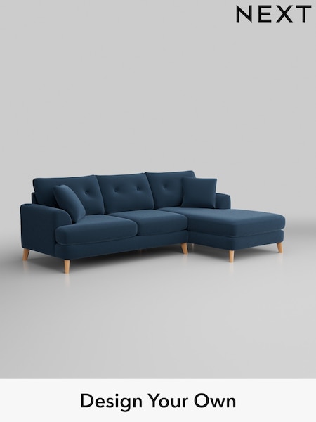 Plush Velvet Easy Clean/Airforce Blue Parker Buttoned Back (H36996) | £2,199