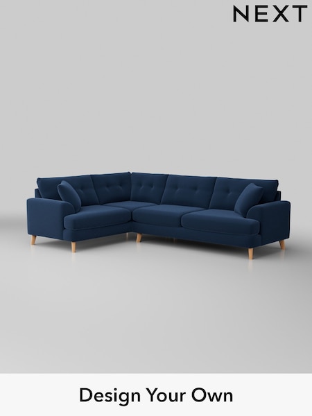 Plush Velvet Easy Clean/Airforce Blue Parker Buttoned Back (H36996) | £2,475