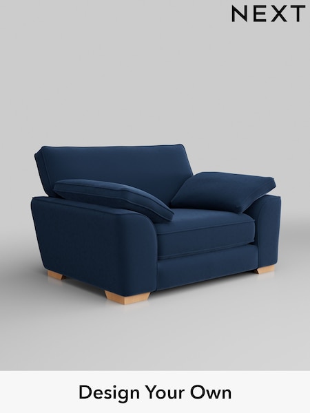 Plush Velvet Easy Clean/Airforce Blue Stamford Grand Relaxed Sit (H36997) | £1,299