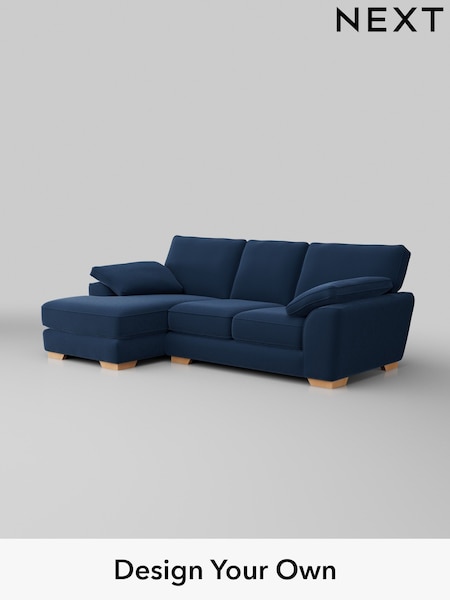 Plush Velvet Easy Clean/Airforce Blue Stamford Grand Relaxed Sit (H36997) | £2,275