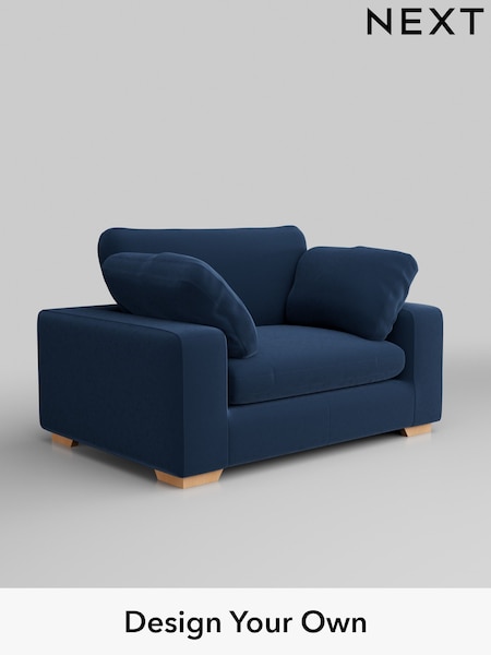 Plush Velvet Easy Clean/Airforce Blue N Premium The Snuggle Grand (H37003) | £1,599