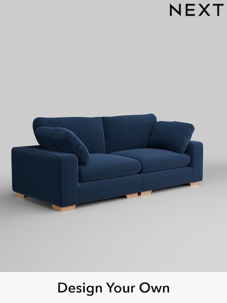 Plush Velvet Easy Clean/Airforce Blue N Premium The Snuggle Grand (H37003) | £1,899
