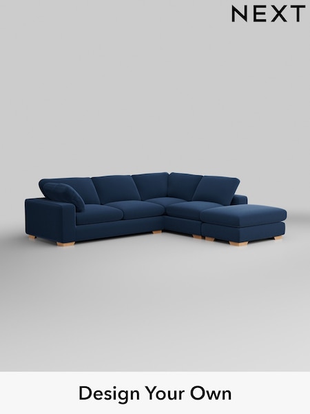 Plush Velvet Easy Clean/Airforce Blue N Premium The Snuggle Grand (H37003) | £3,499