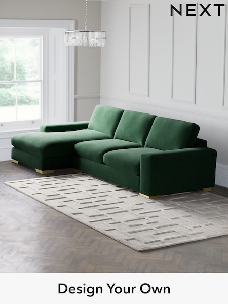 Plush Velvet Easy Clean/Bottle Green Houghton Deep Relaxed Sit (H37011) | £2,325