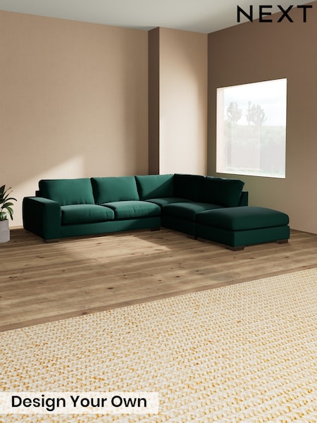 Plush Velvet Easy Clean/Bottle Green Houghton Deep Relaxed Sit (H37011) | £2,675