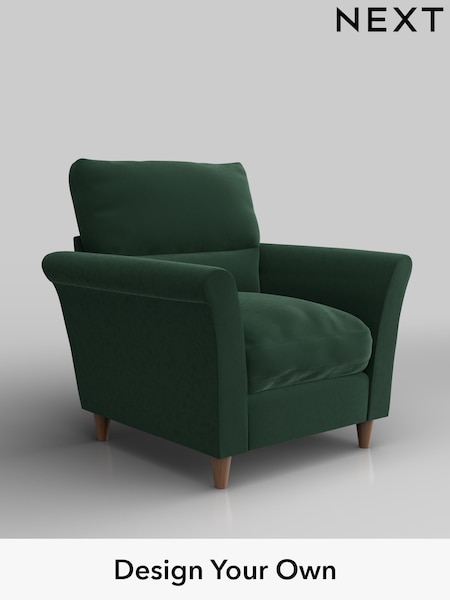 Plush Velvet Easy Clean/Bottle Green Hartley Highback Relaxed Sit (H37016) | £875
