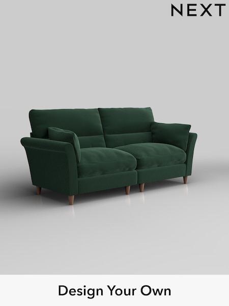 Plush Velvet Easy Clean/Bottle Green Hartley Highback Relaxed Sit (H37016) | £1,425