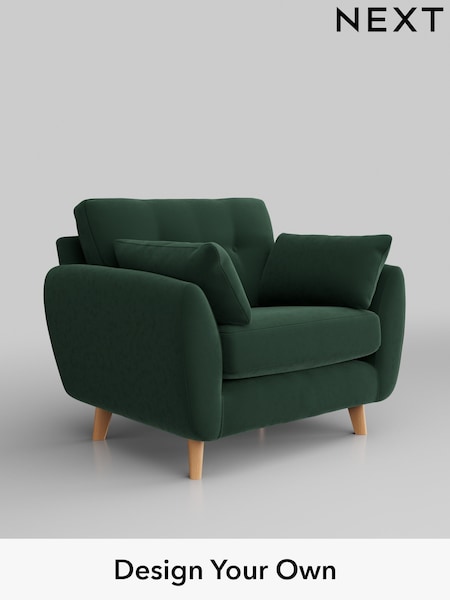 Plush Velvet Easy Clean/Bottle Green Wilson Buttoned Back (H37020) | £699