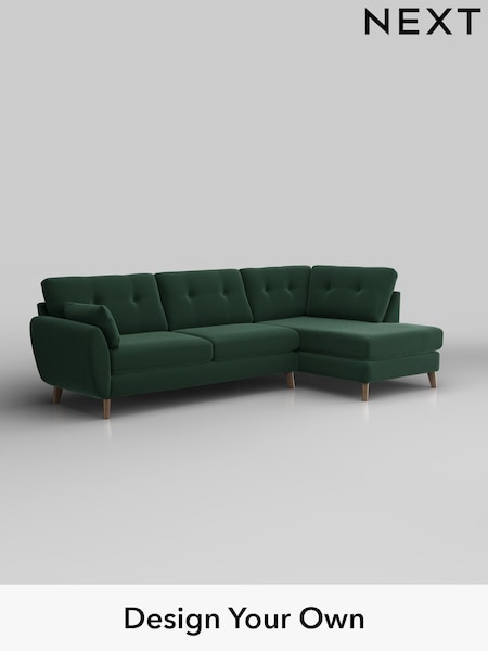 Plush Velvet Easy Clean/Bottle Green Wilson Buttoned Back (H37020) | £1,775